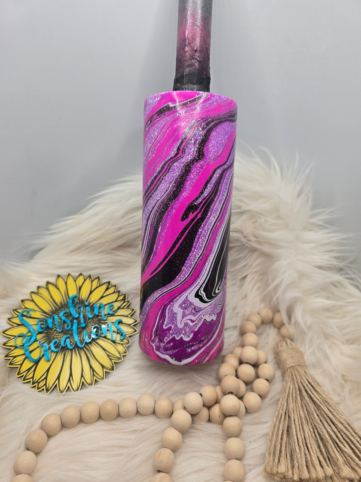 20oz Skinny - Freedom Glitter: Lilac Kisses- "Bite me, sugar lips"