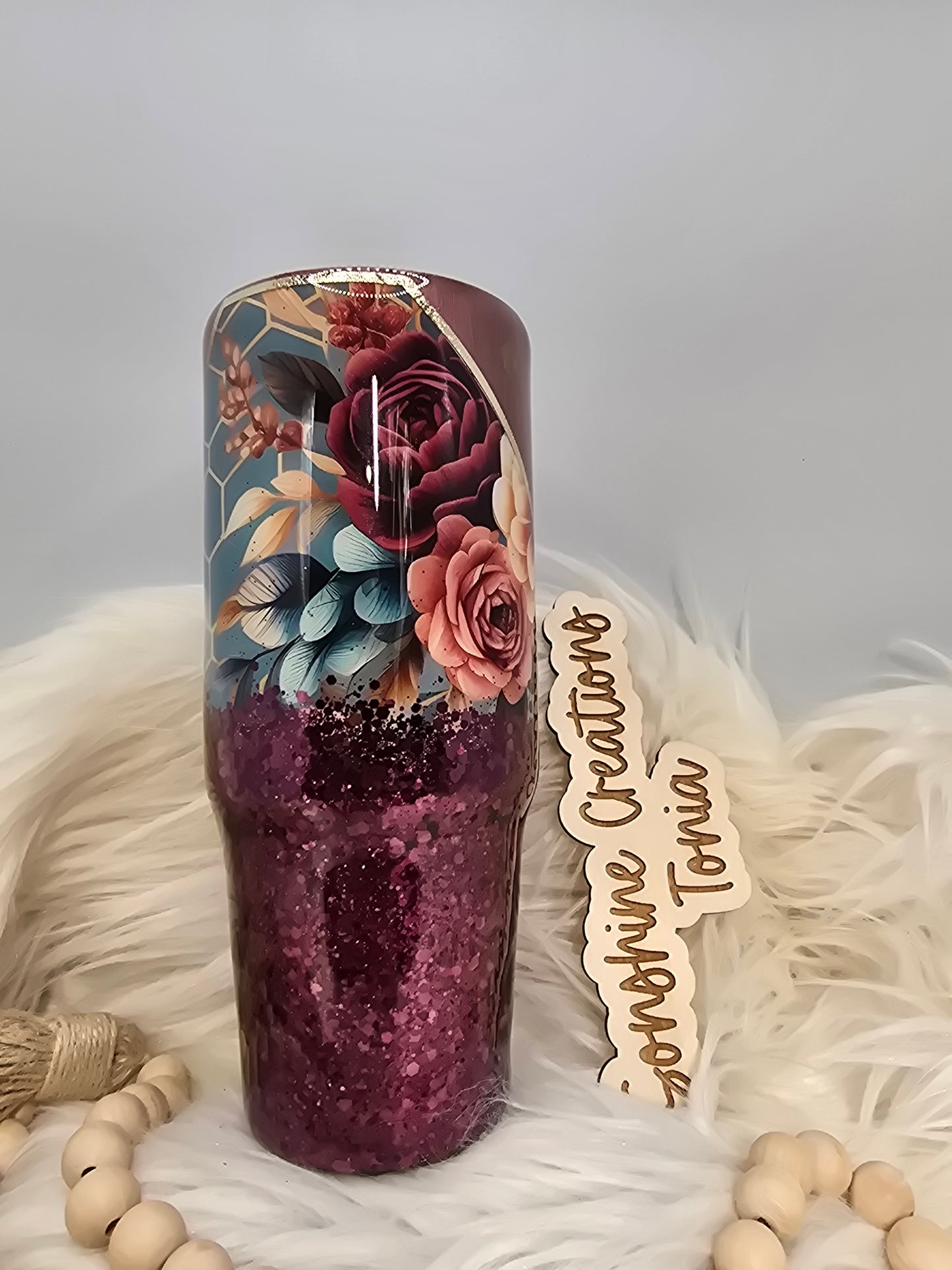 30oz clipmate- Plum bee vinyl