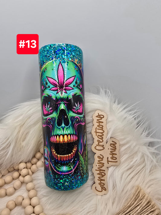 LIVE SALE 5/042025 - #13- 30oz Skinny: 420 skull