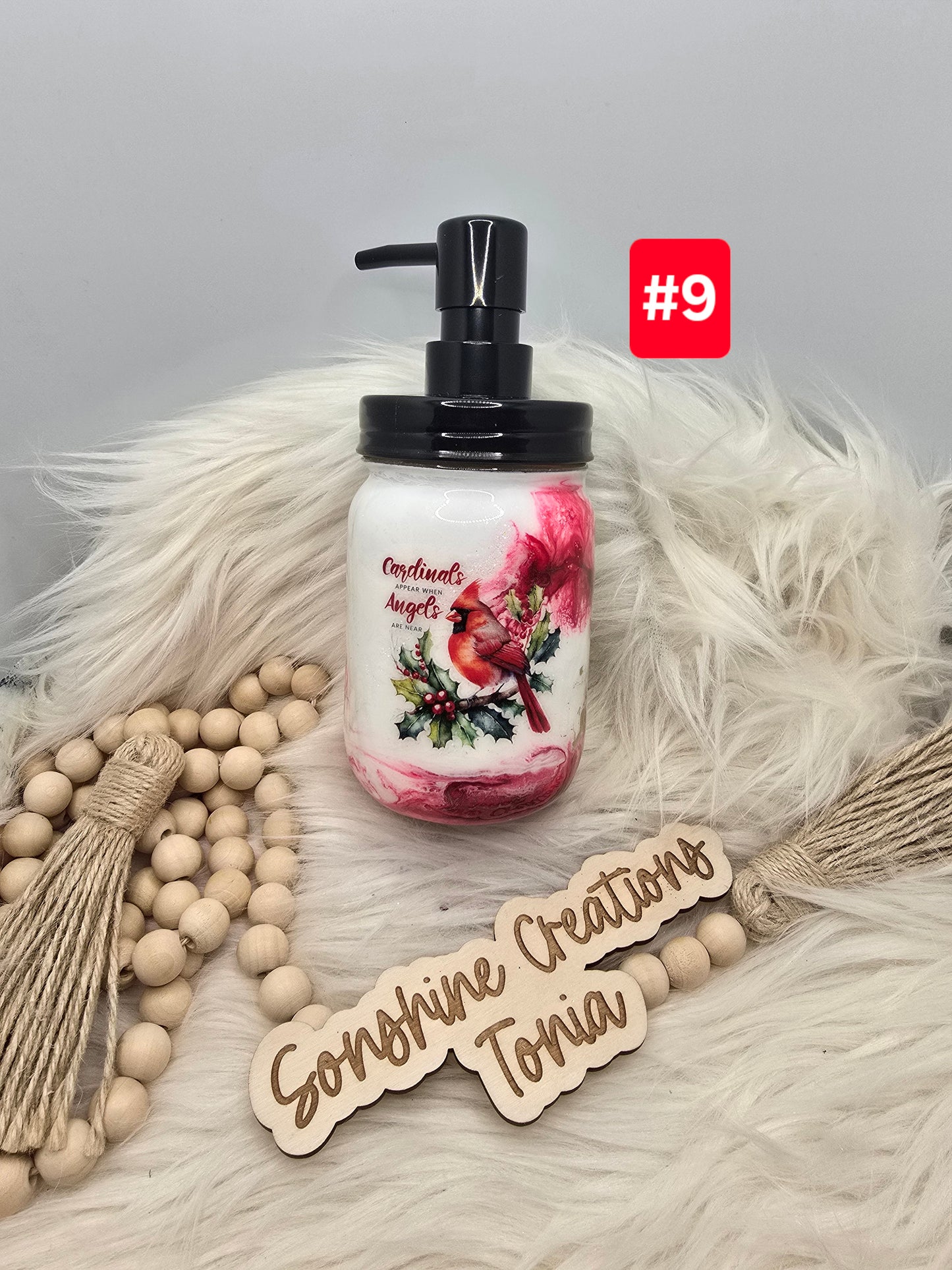 #9- Live Sale 09/14/2025 - Soap Dispenser: Cardinal Elegance