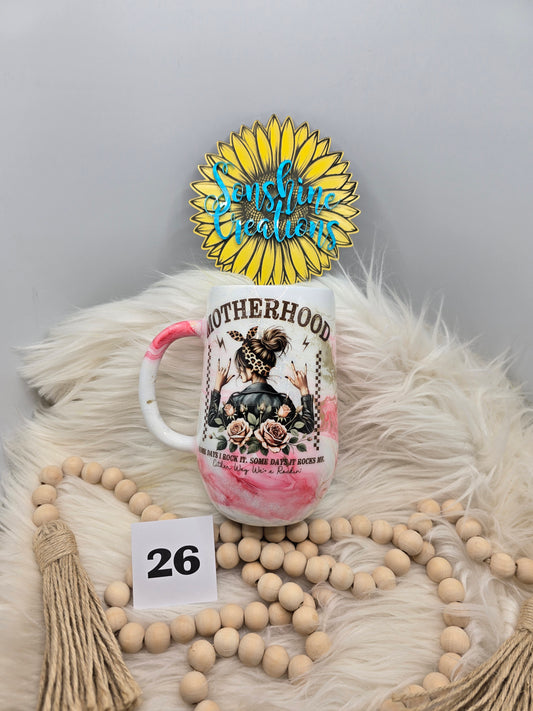 #26 - 16oz Coffee mug- Pink Elegance- Motherhood