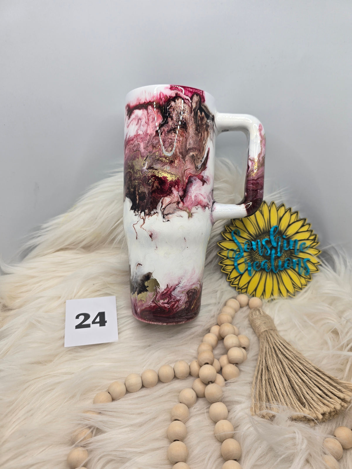 #24 - 30oz Big Swig - Brown & Cranberry Ink Swirl