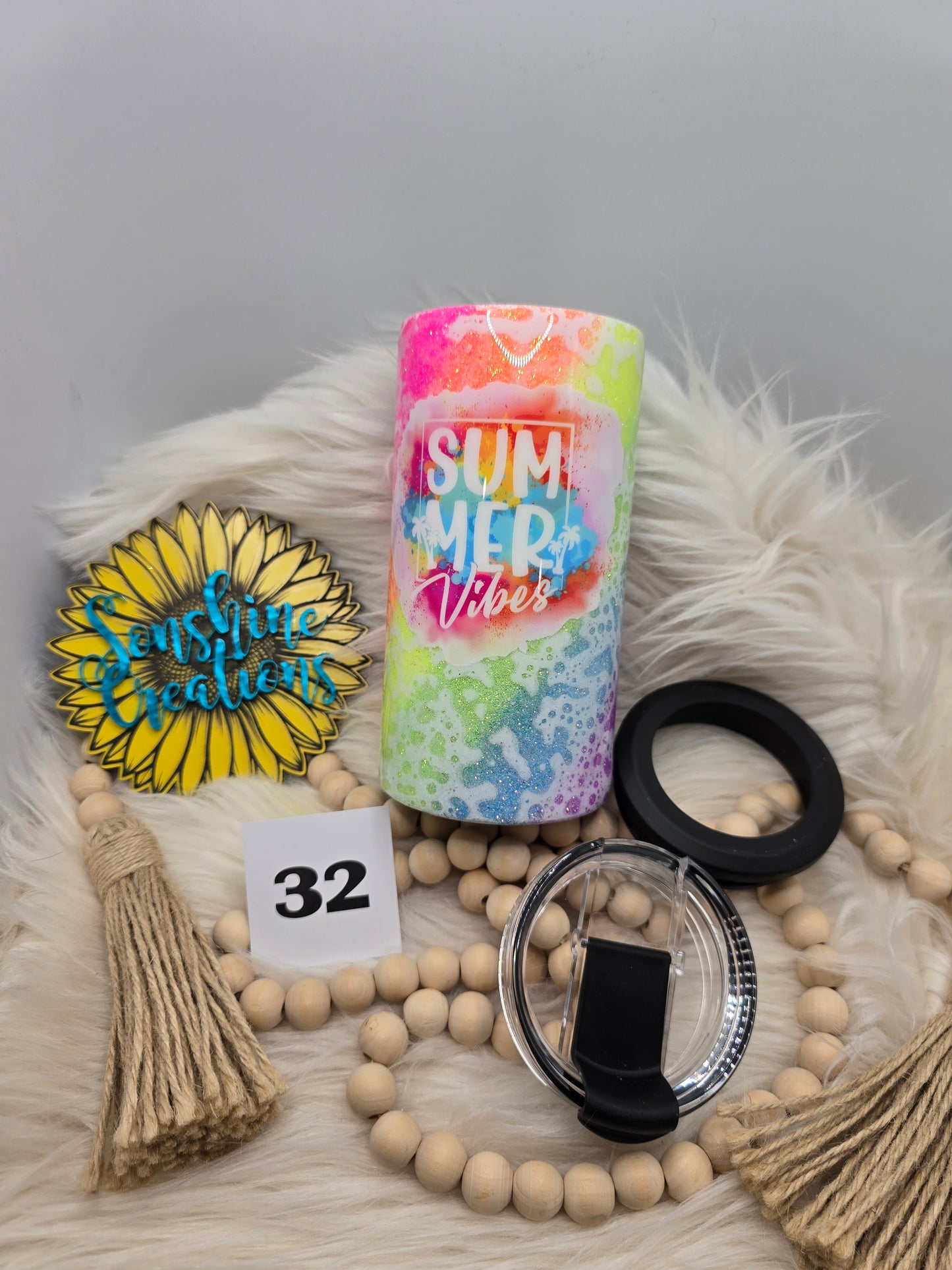 #32- 4 in 1 can cooler- Neon power wash- Summer Vibes
