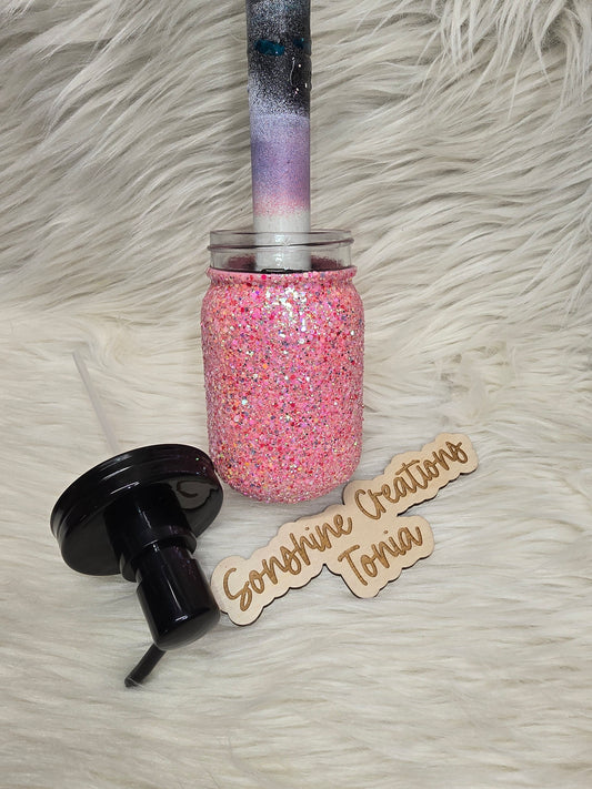LIVE HYDRO DIP BASE- 16oz Soap Dispenser: SM Pink Kaleidoscope