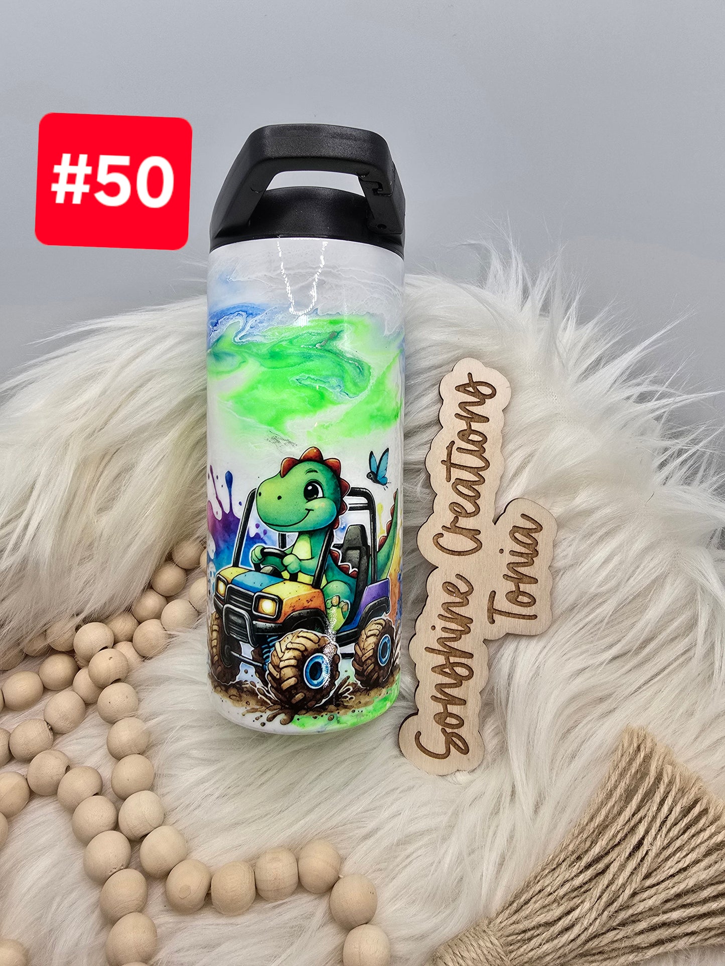 LIVE SALE 5/042025 - #50- 15oz Duo: Dinosaur glow