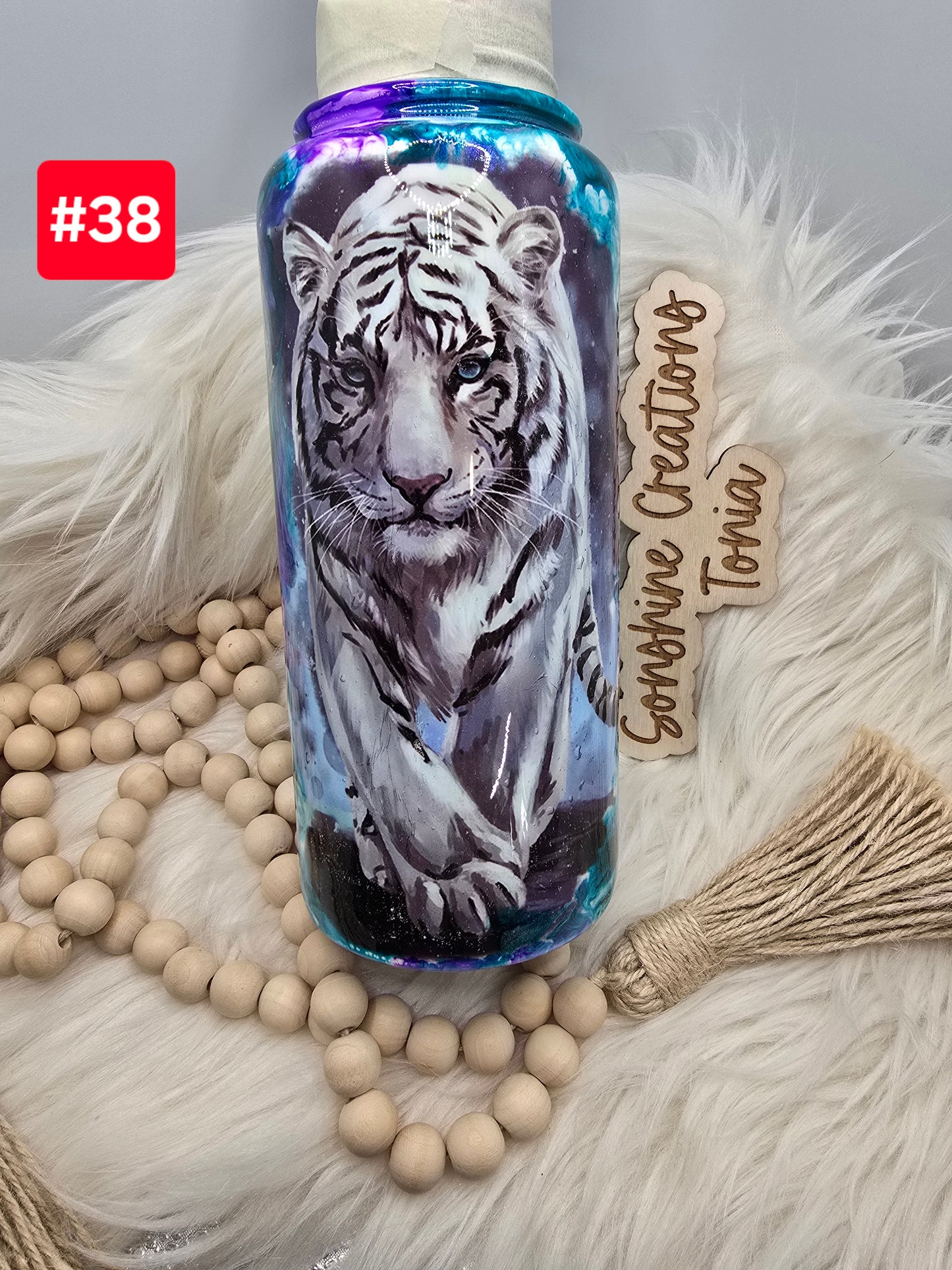 LIVE SALE 5/042025 - #38- 32oz Hydro Sport Duo- Tiger Purple teal swirl