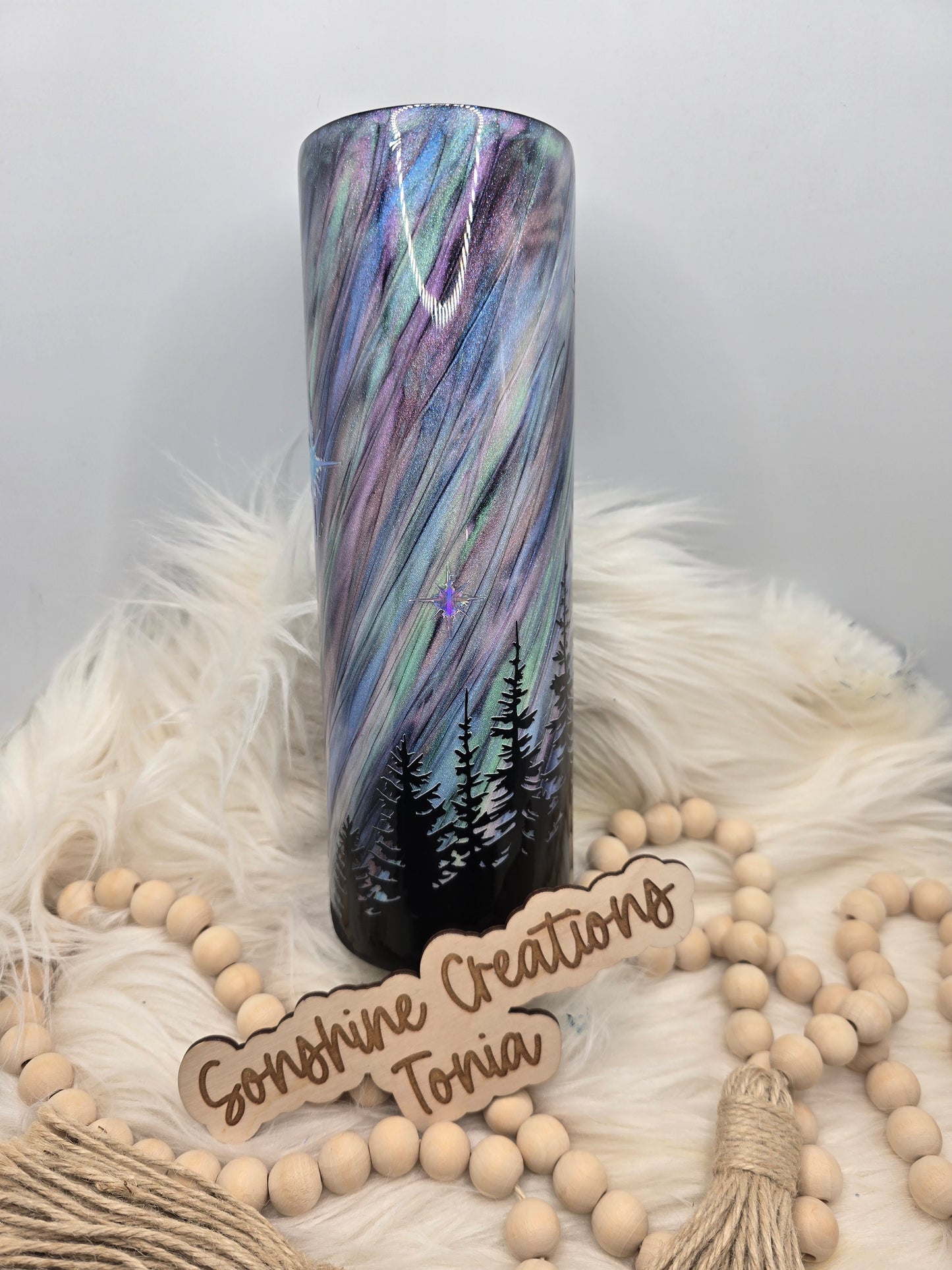 30oz Skinny- Northern Lights (Glow)