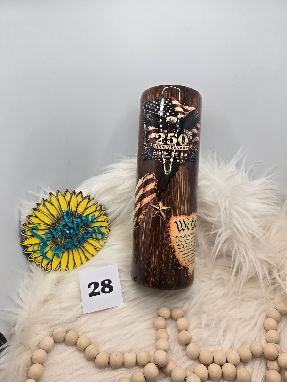 #28 - 30oz Skinny Duo - Woodgrain with We The People