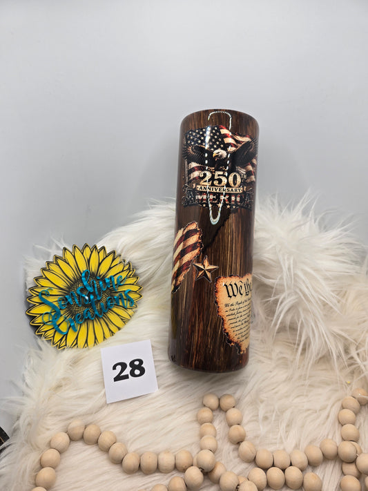 #28 - 30oz Skinny Duo - Woodgrain with We The People