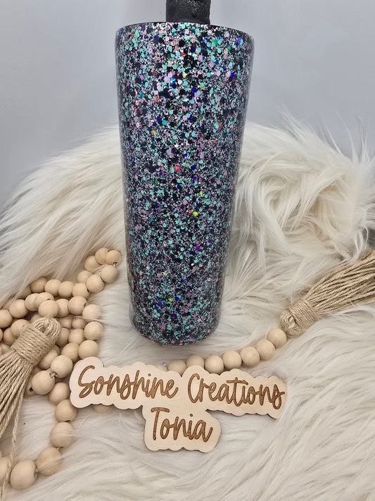 LIVE HYDRO DIP BASE 07/25/2025-24oz Dual Flip- KGD Vault Glitter: Say it aint so