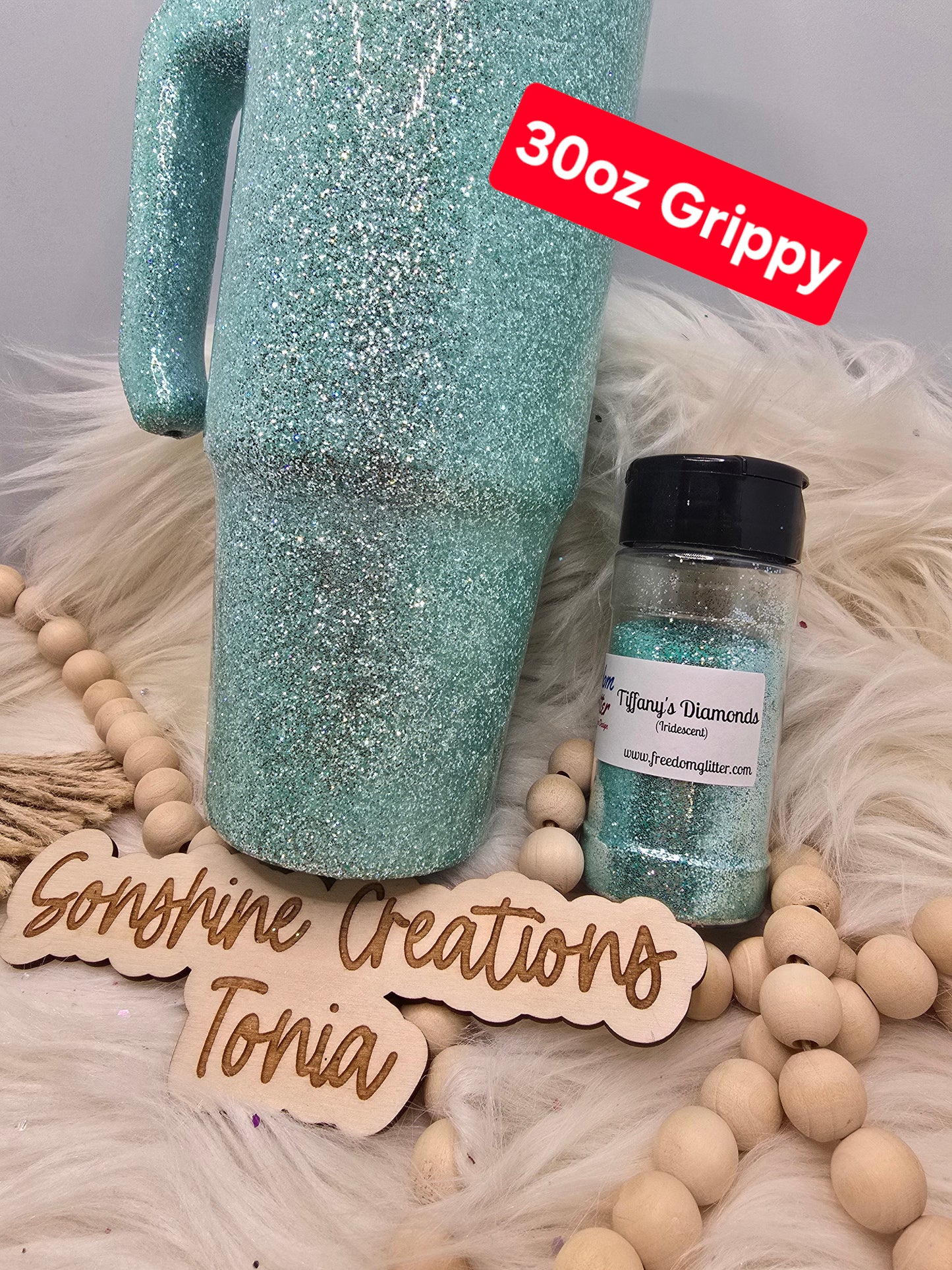 Live Hydrodipping base 11/18/25  10am cst live-  30oz Grippy- Freedom Glitter: Tiffany's Diamonds