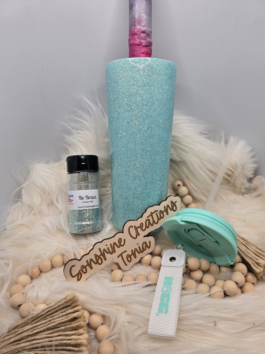 2/19/26  10am cst live- Custom Thursday- 24oz Dual Flip w/Mint lid- Freedom Glitter: Be Brave