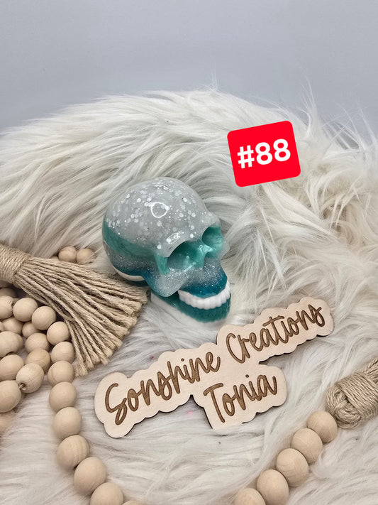 #88- Live Sale 09/14/2025 - Teal Glitter Skull