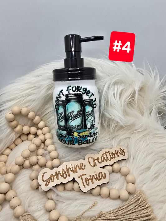#4- Live Sale 07/13/2025 - 16oz Mason Jar Soap Dispenser- Don't forget to wash & sanitize your balls