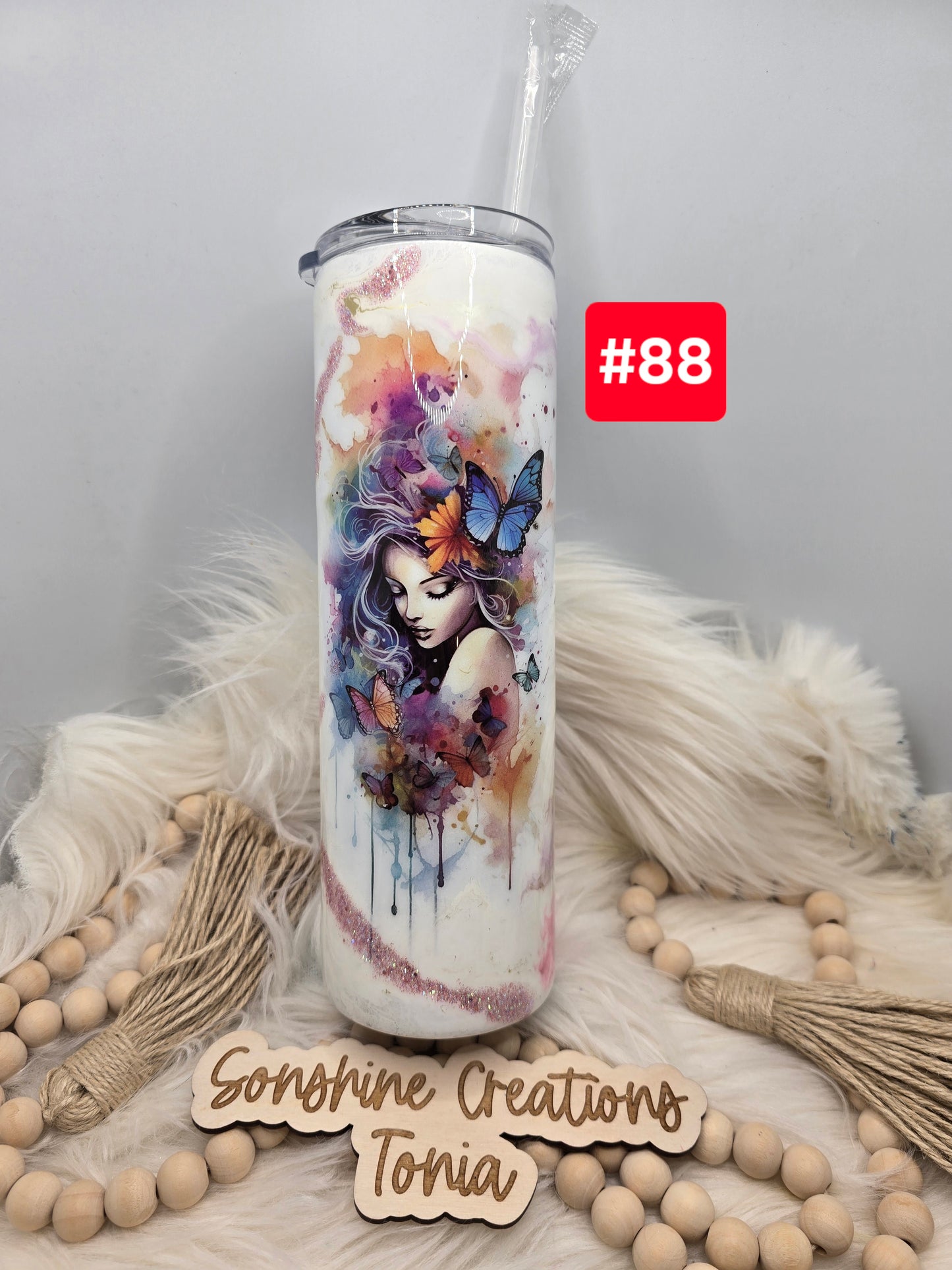 #88 Live Sale 3/15/2026 - 30oz skinny- Girl tattoo- Her soul is fierce