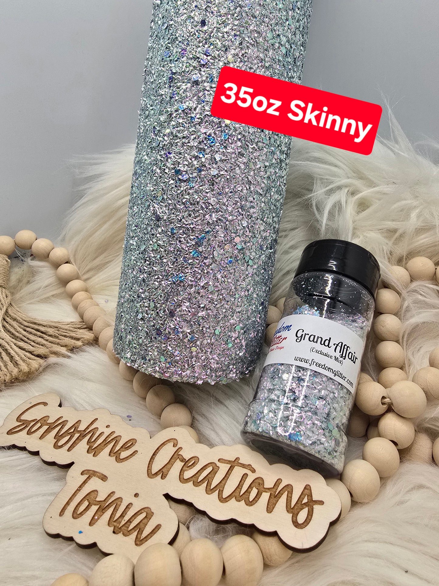 11/11/25  7pm cst live- Custom Thursday- 35oz Skinny- Freedom Glitter: Grand Affair