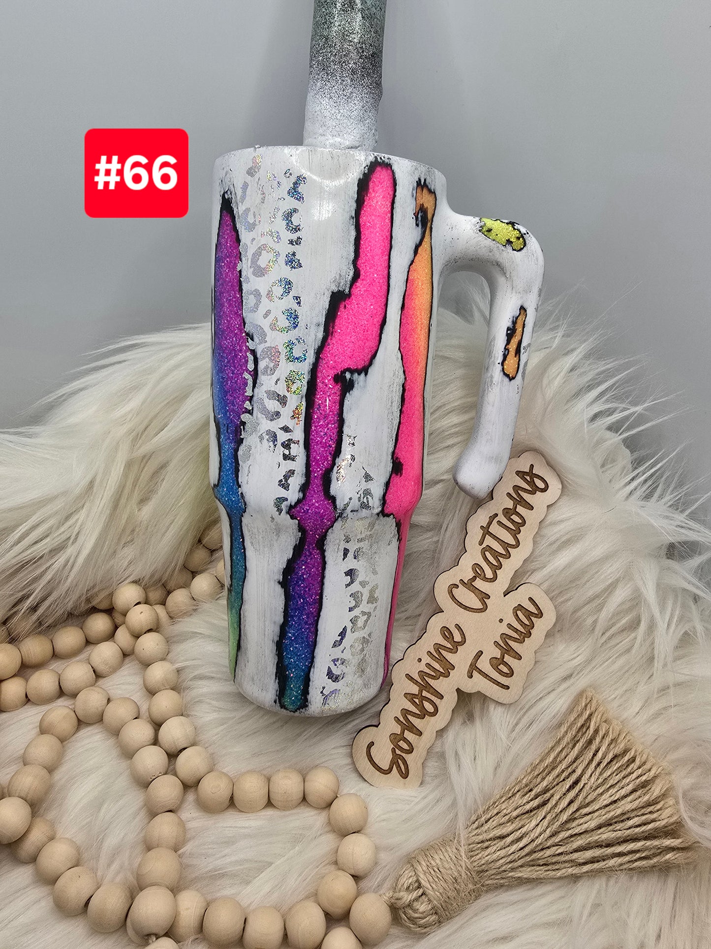 LIVE SALE 5/042025 - #66- 30oz Grippy: Neon Distressed " when I said I like it rough..."