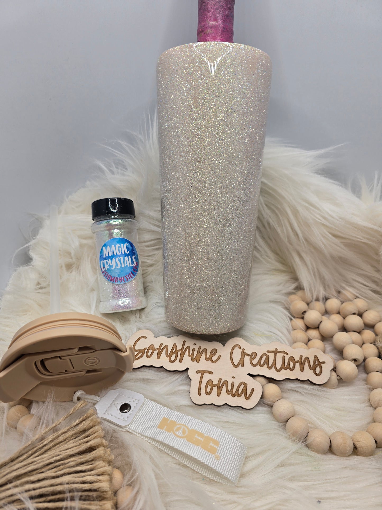 Live Hydrodipping base 1/16/26  10am cst live- 24oz Dual Flip- Tan base with magic crystals