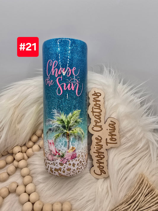 LIVE SALE 5/042025 - #21 -20oz skinny: Chase the sun beach base