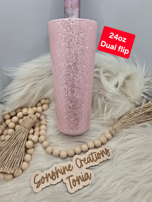 08/21/25  10am cst live- Custom Thursday- 24oz Dual Flip- Freedom Glitter: Pink Diamonds