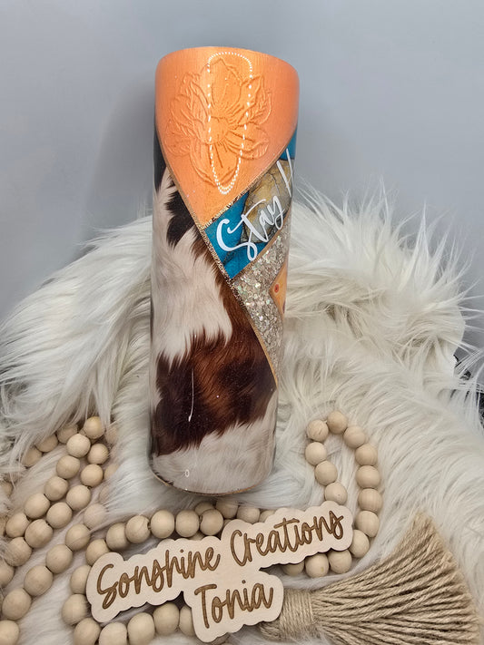 Birthday Drop 06/06/2025 - 30oz Skinny- Coral, cow Stay Humble Multimedia
