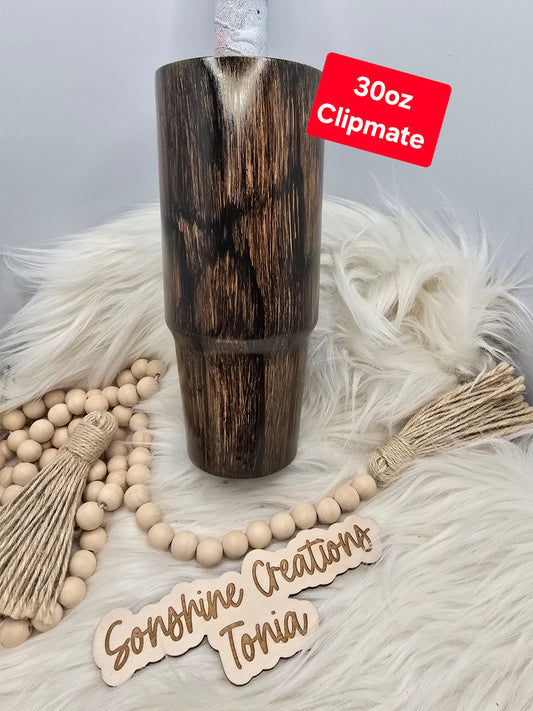 LIVE HYDRO DIP BASE 08/18/2025- 30oz Clipmate- Espresso Woodgrain