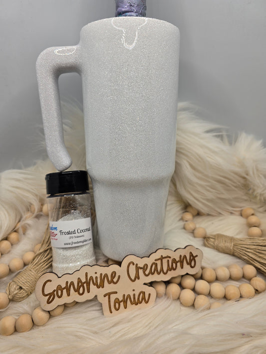 Live Hydrodipping base 4/07/26  7pm cst live- 30oz Grippy- Freedom Glitter: Frosted Coconut