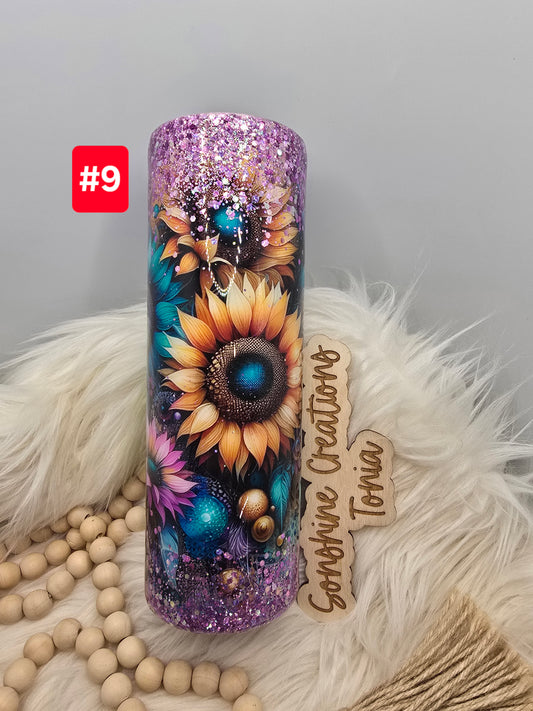 LIVE SALE 5/042025 - #9 30oz Skinny: Sunflowers "Watered seeds grow together"