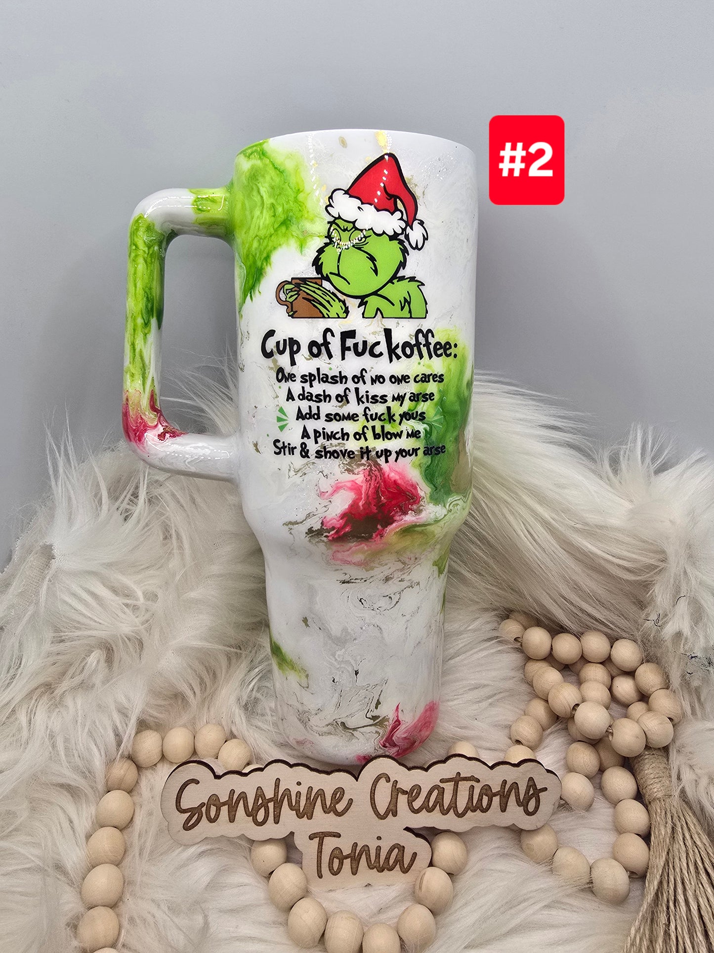 #2--Live Sale 12/07/2025 - 40oz Handle Green man Cup of Fu**offee