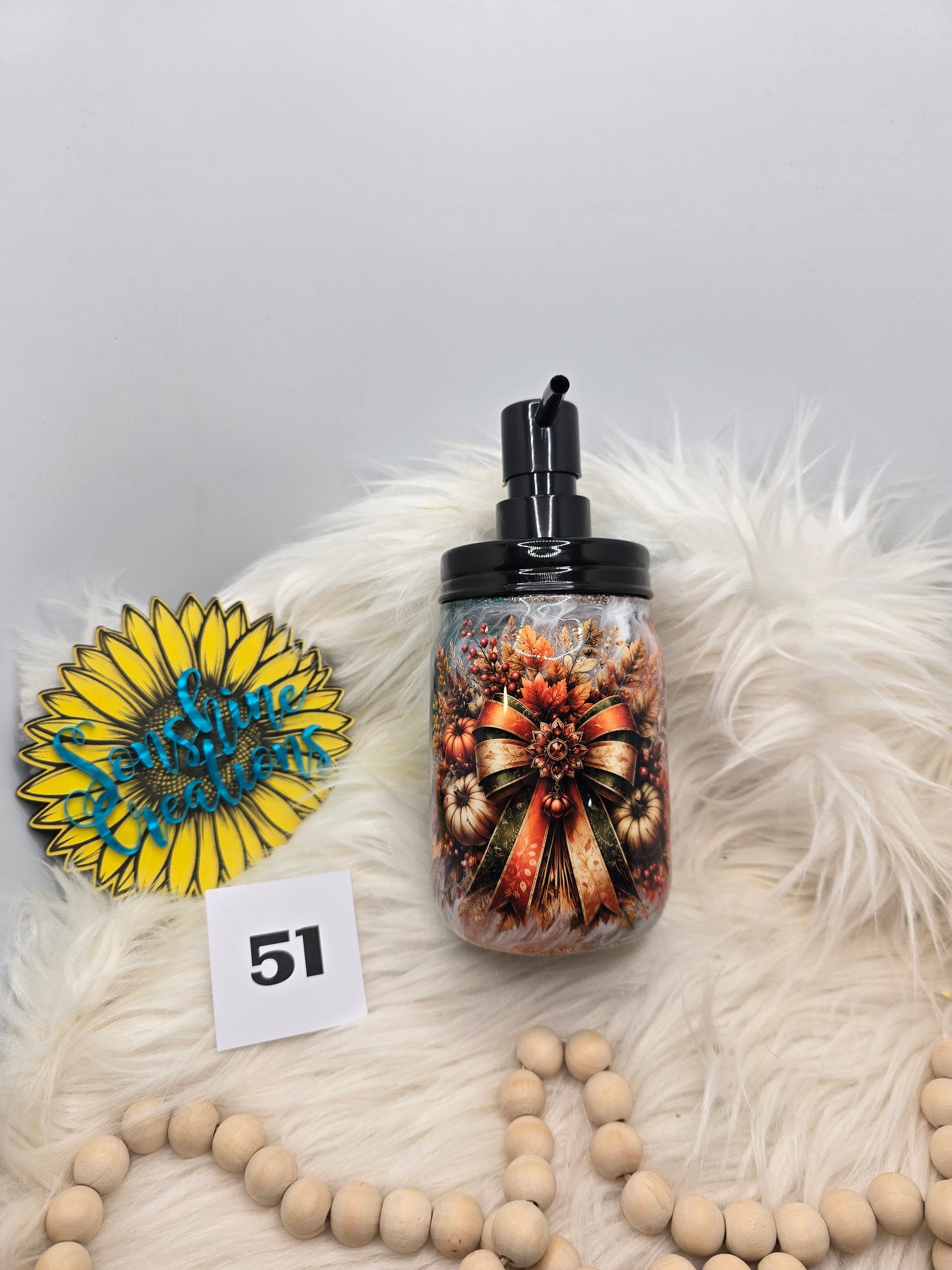 #51 - Soap Dispenser - Milkyway with Fall Bow