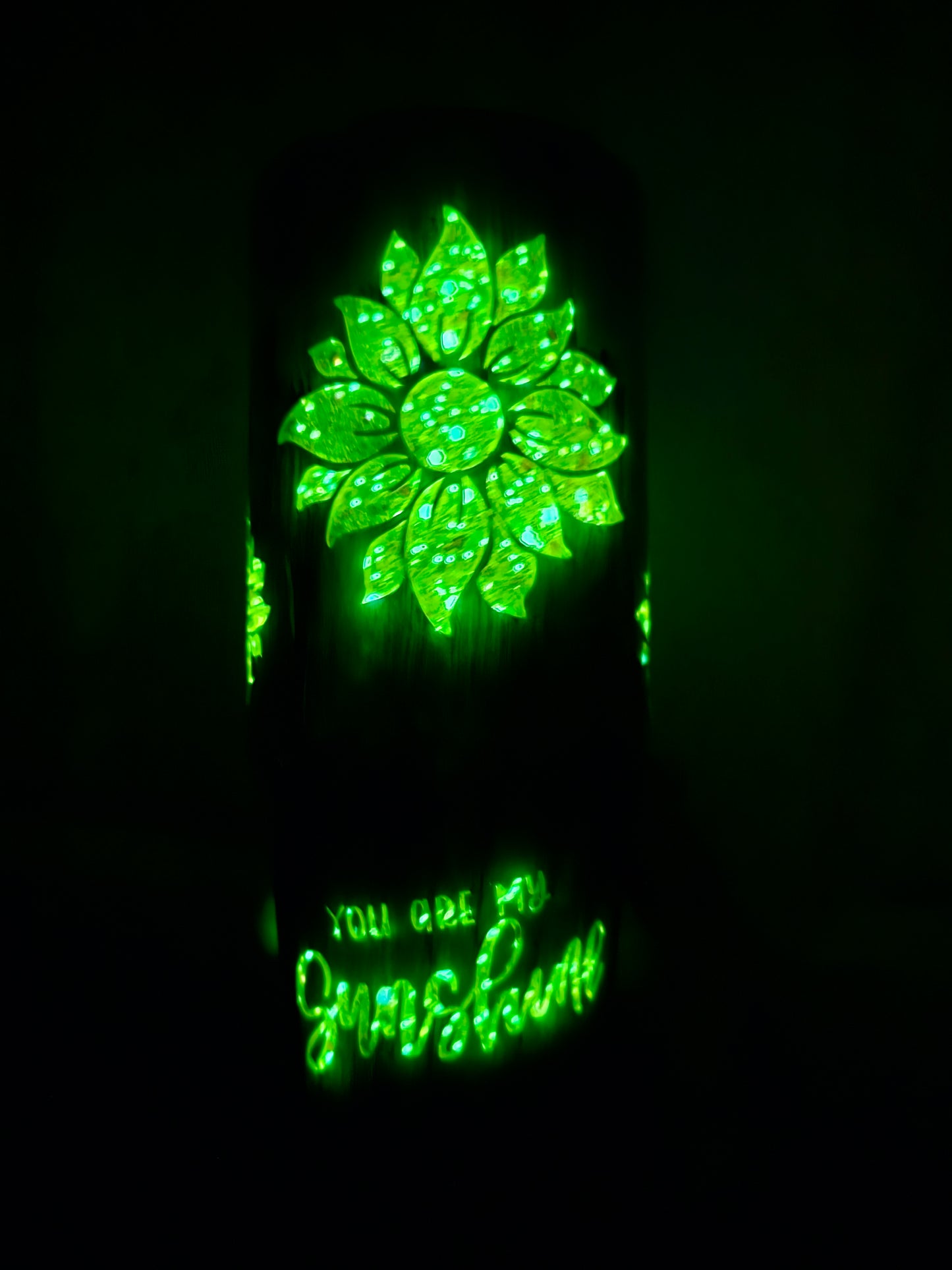 #60 Tonia's Live Creations : 30oz Clipmate- Sunflower peakaboo- "You are my sunshine"