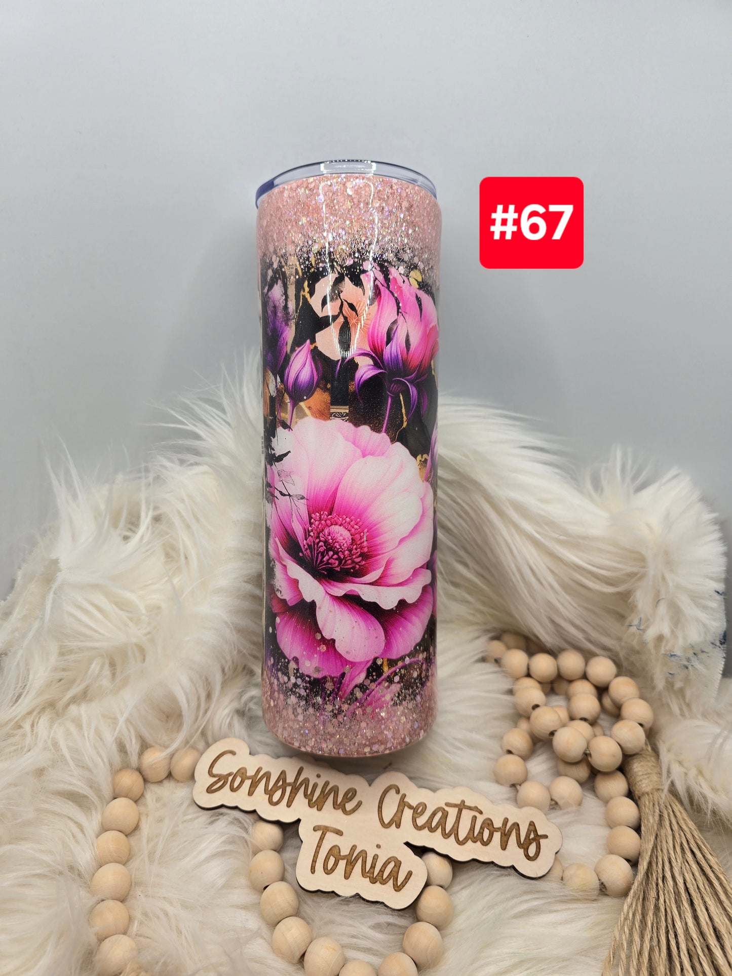 #67--Live Sale 12/07/2025 - 30oz Skinny- Clock floral vinyl wrap