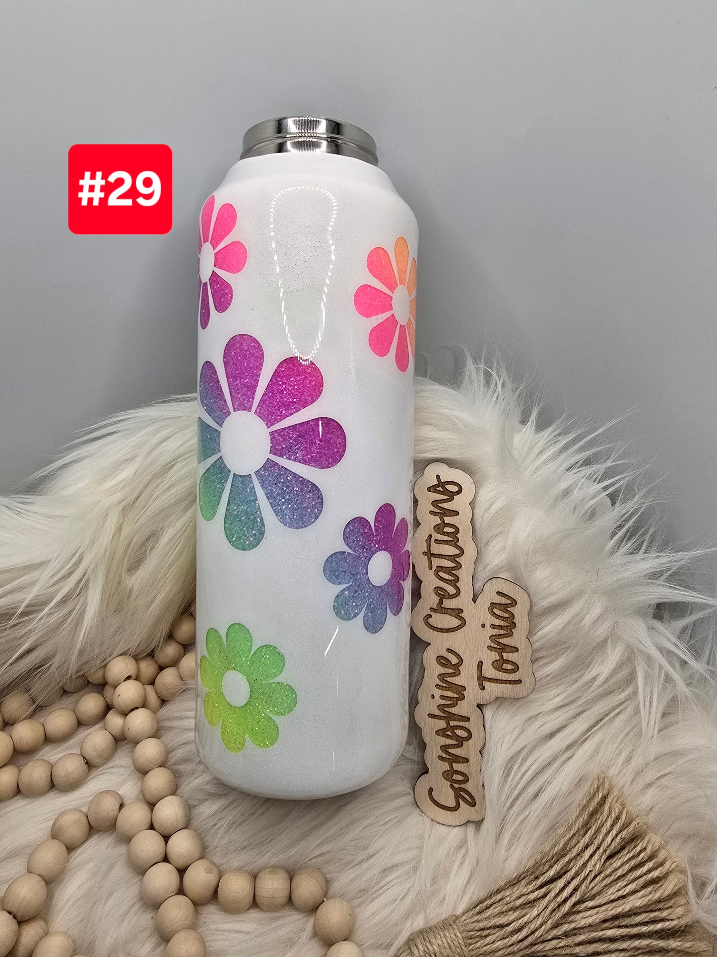 LIVE SALE 5/042025 - #29- 40oz Hydro Sport Duo: Neon 70's flowers