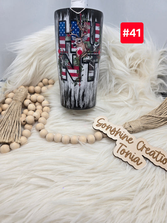 #41- Live Sale 09/14/2025 - 4 in 1 Can Cooler: White Woodgrain Hunt