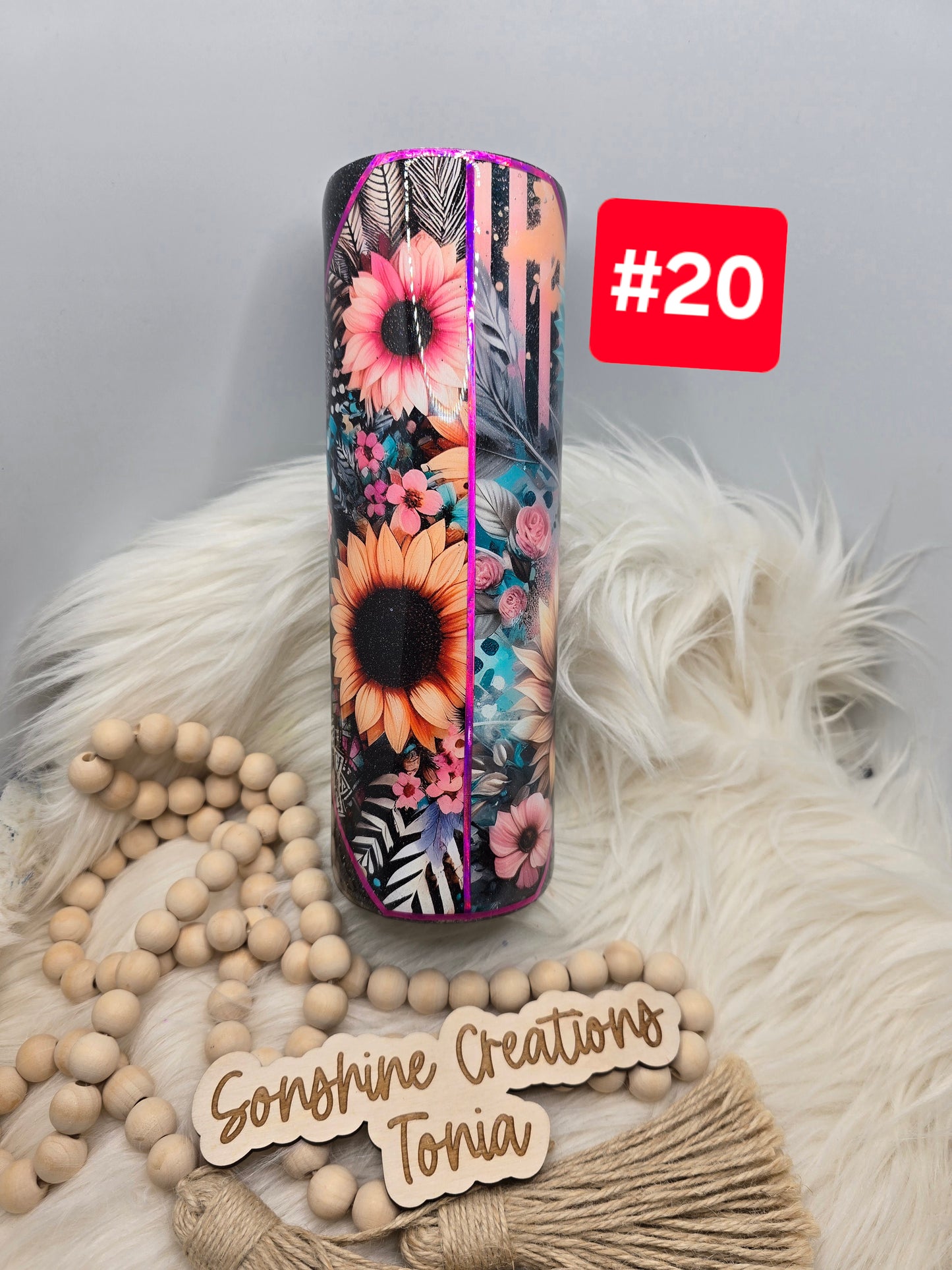 #20- Live Sale 07/13/2025 -  30oz Skinny- Sunflower mixed media