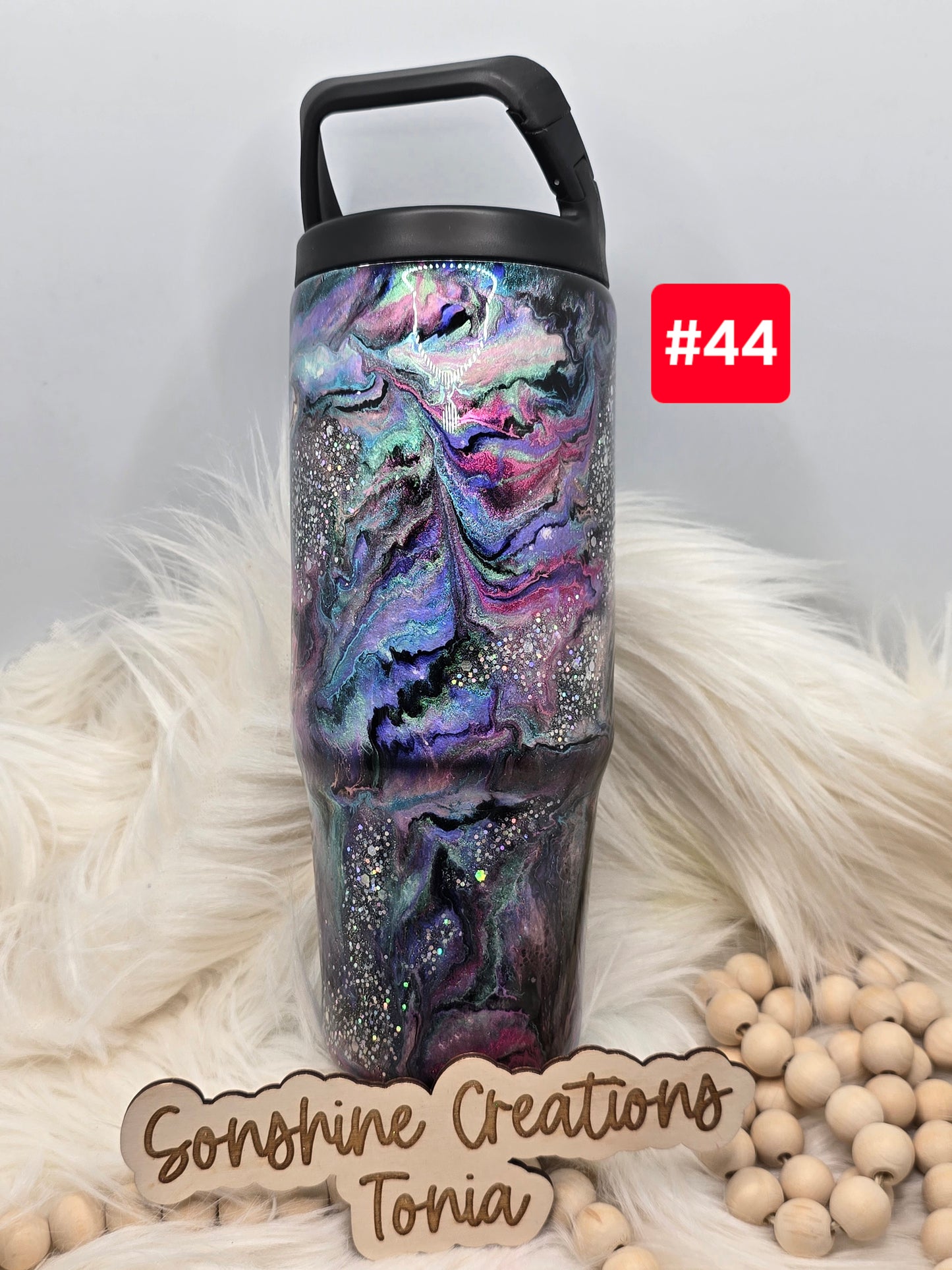 #44 Live Sale 2/01/2026 - 30oz Clipmate- Purple floral dragonfly