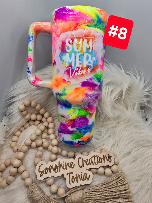 #8- Live Sale 07/13/2025 - 40oz Handle- Neon Summer Vibes