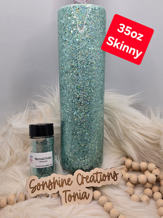 1/08/26  10am cst live- Custom Thursday- 35oz Skinny- Freedom Glitter: Mermaid Scales