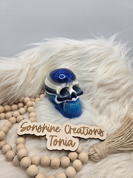 LIVE SALE 5/042025 -Epoxy skull: Blue