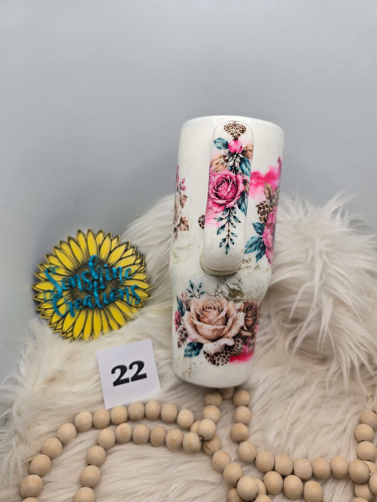 #22 - 30oz Big Swig - Pink Elegance with Pink Leopard Flowers and Always Believe quote