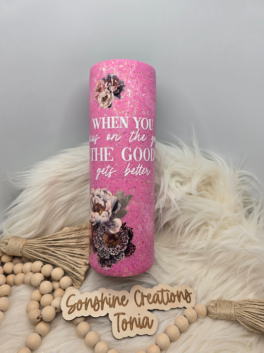 10/03/25 Tonia's Live Creations - 30oz Duo - Pink Floral Power wash Quote