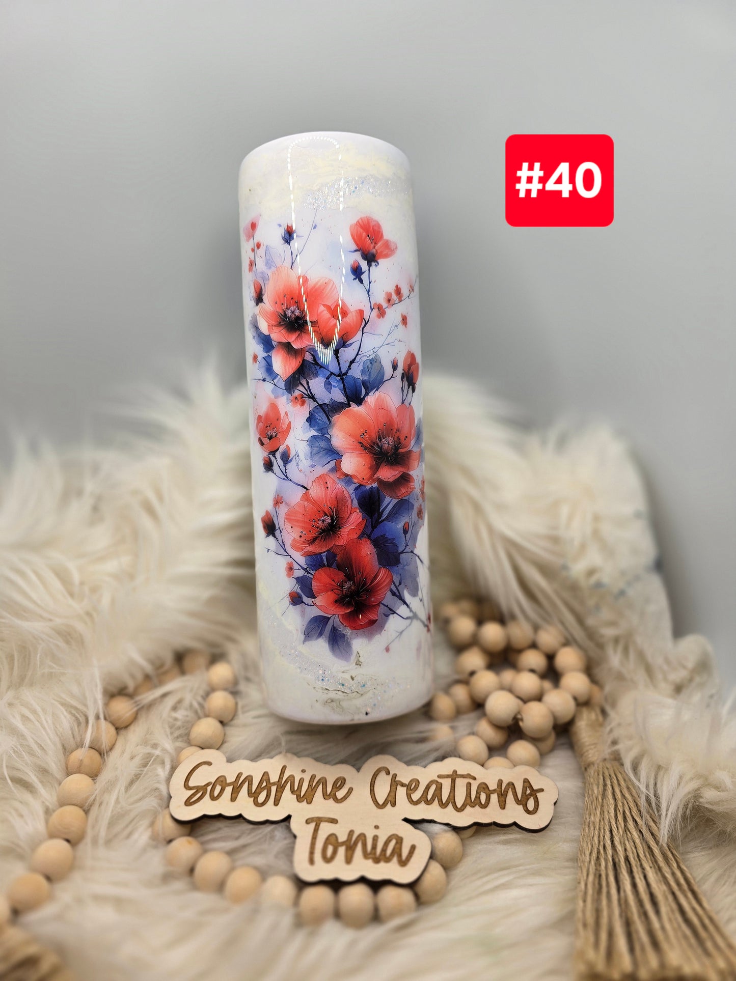 #40--Live Sale 12/07/2025 - 30oz Skinny- floral tattoo