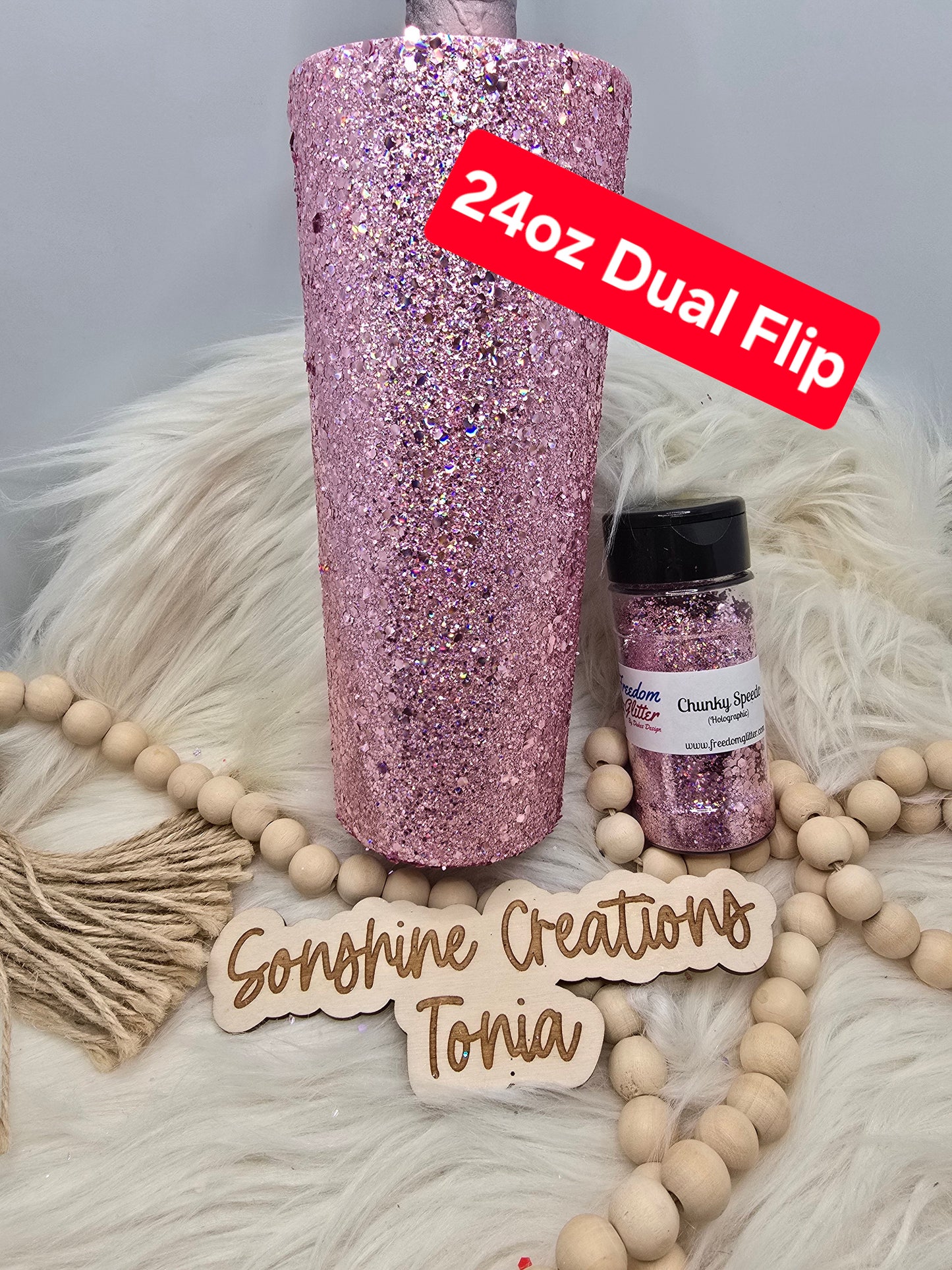 11/11/25  7pm cst live- Custom Thursday- 24oz Dual Flip- Freedom Glitter: Chunky Speedo