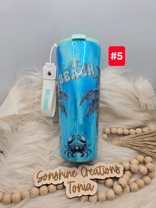 #05 Live Sale 5/03/2026 - 24oz Dual Flip- Blue Brush stroke "Salty Beach"