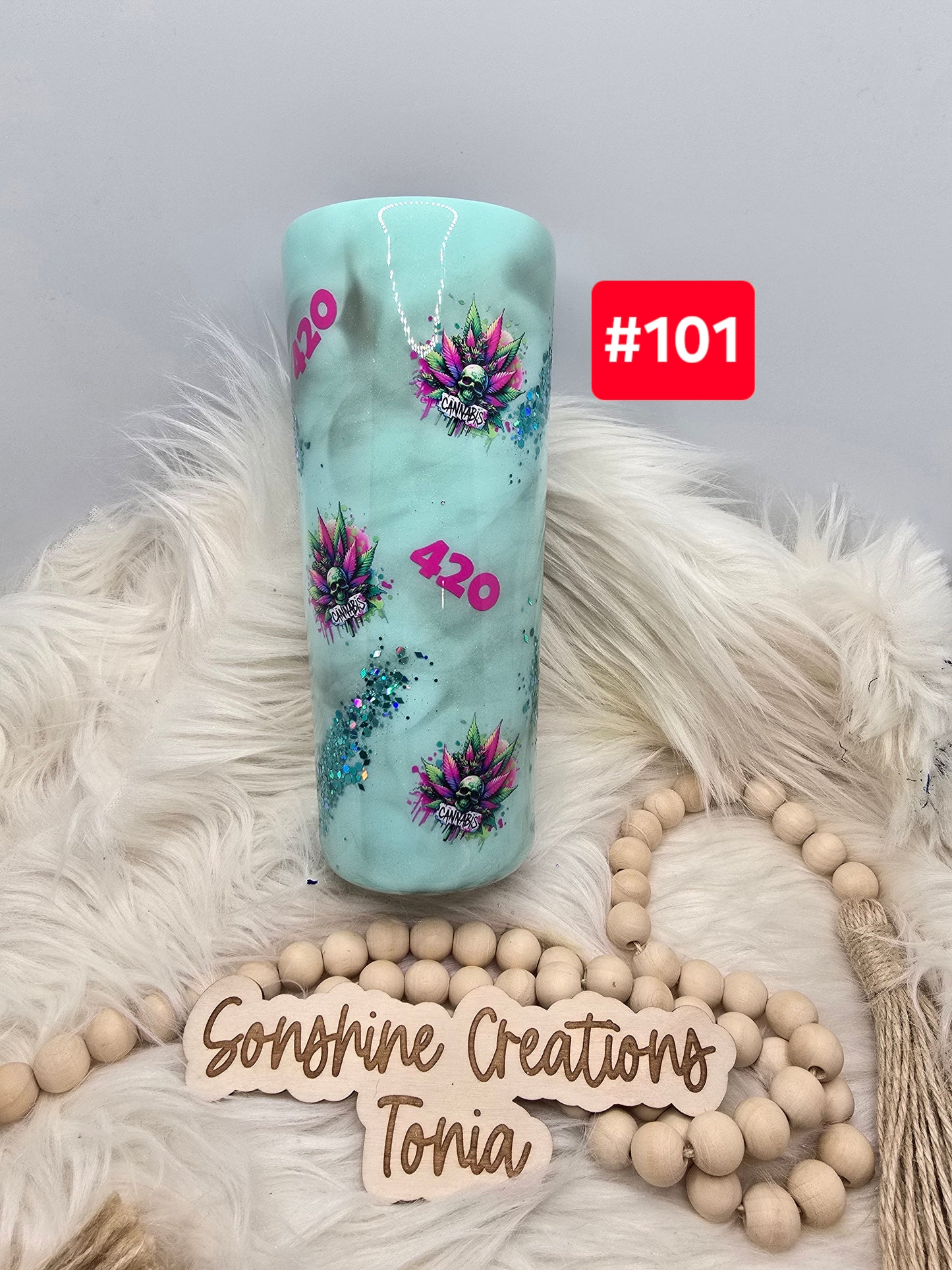 #101 Live Sale 2/01/2026 - 24oz Dual Flip- Mint base smoke affect- I can buy myself flower (420)
