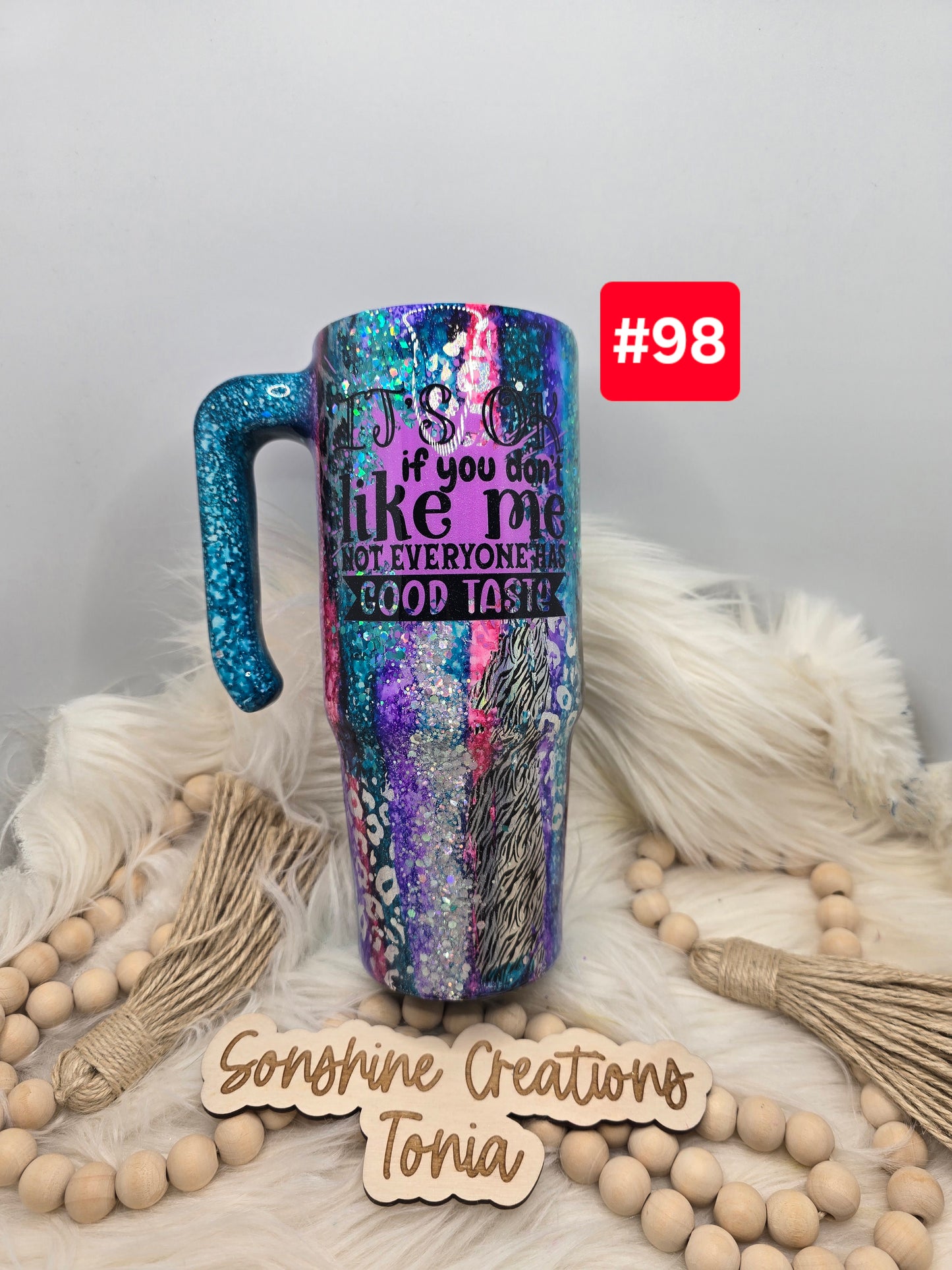 #98 Live Sale 3/15/2026 - 30oz Grippy- Raindrop- "it's ok if you don't like me, not everyone has good taste"