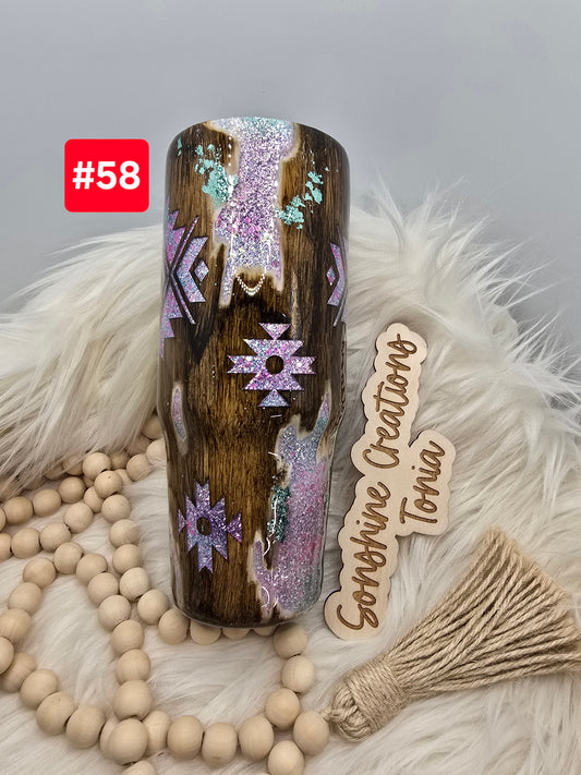 LIVE SALE 5/042025 - #58- 30oz Clip Mate: Western woodgrain peekaboo