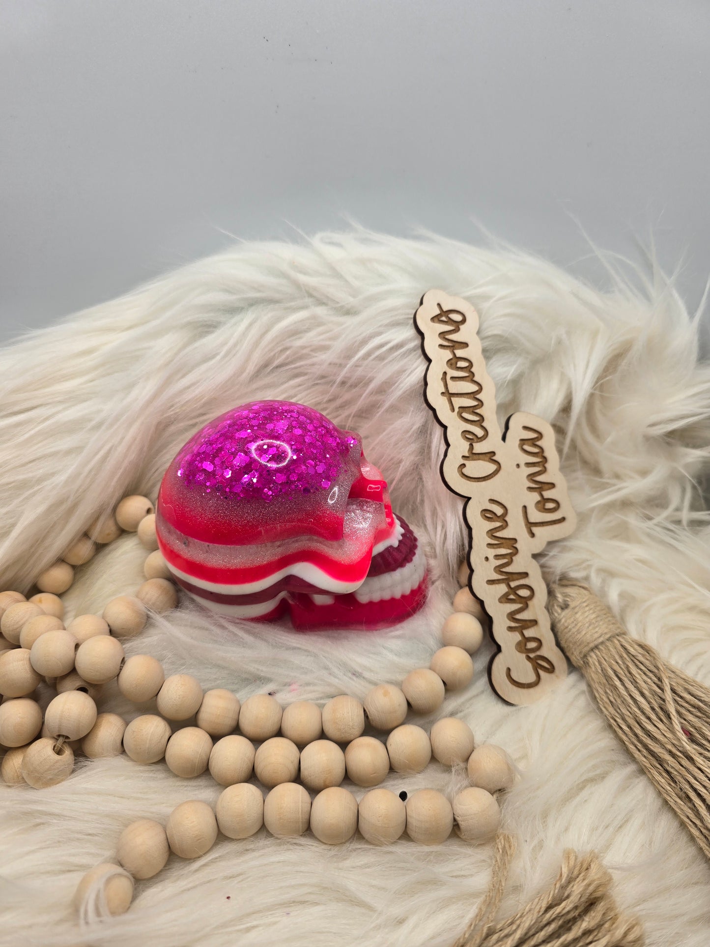 LIVE SALE 7/13/25 -Epoxy skull: Pink