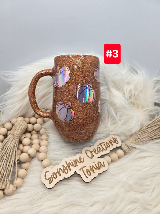 #3- Live Sale 09/14/2025 - 16 oz. Coffee Mug: Holographic Pumpkins