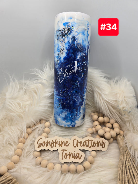 #34--Live Sale 12/07/2025 - 30oz Skinny- Blue Colormelt- Just Breathe